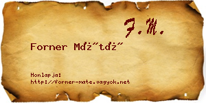 Forner Máté névjegykártya