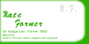 mate forner business card