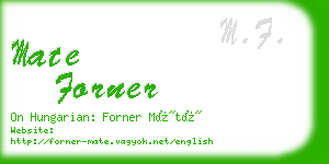 mate forner business card
